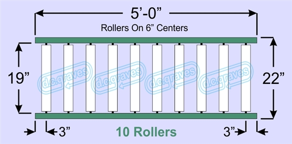 SR60-19-06-05, Steel Gravity Roller Conveyor