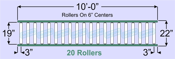 SR60-19-06-10, Steel Gravity Roller Conveyor