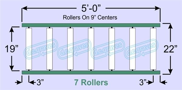 SR60-19-09-05, Steel Gravity Roller Conveyor