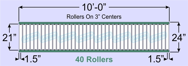SR60-21-03-10, Steel Gravity Roller Conveyor