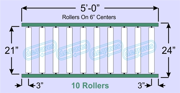 SR60-21-06-05, Steel Gravity Roller Conveyor