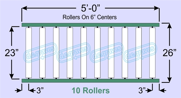SR60-23-06-05, Steel Gravity Roller Conveyor