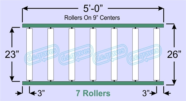 SR60-23-09-05, Steel Gravity Roller Conveyor