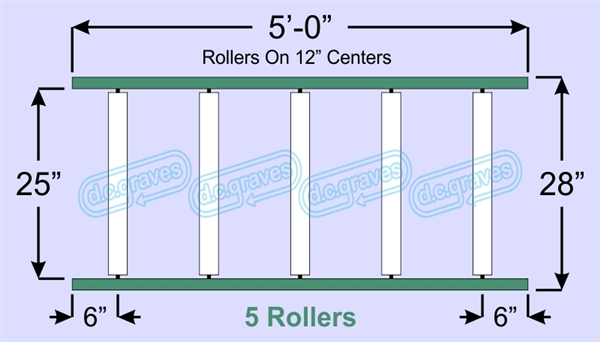 SR60-25-12-05, Steel Gravity Roller Conveyor