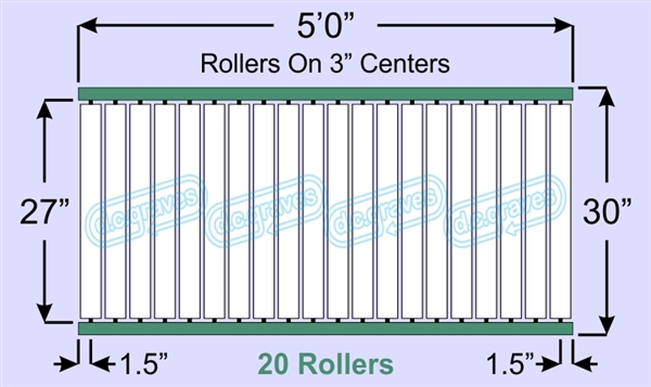 SR60-27-03-05, Steel Gravity Roller Conveyor