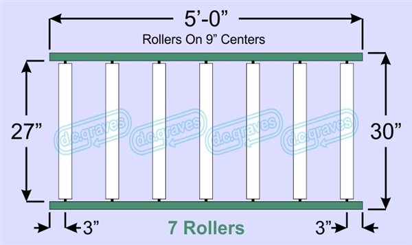SR60-27-09-05, Steel Gravity Roller Conveyor