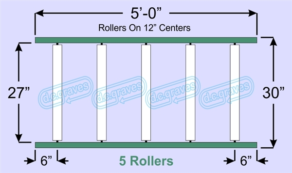 SR60-27-12-05, Steel Gravity Roller Conveyor