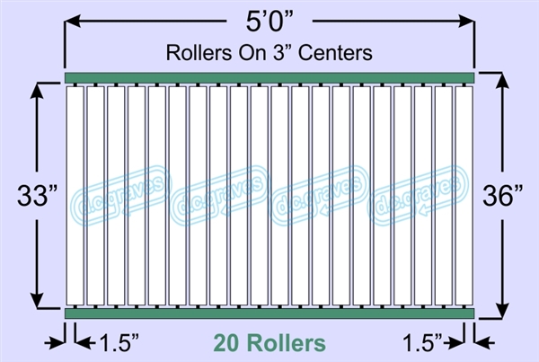 SR60-33-03-05, Steel Gravity Roller Conveyor