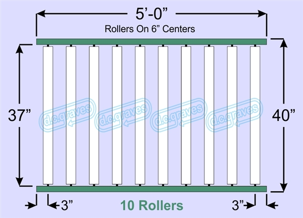 SR60-37-06-05, Steel Gravity Roller Conveyor