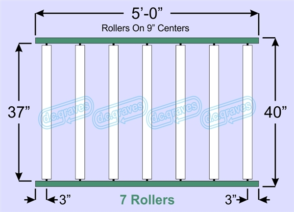 SR60-37-09-05, Steel Gravity Roller Conveyor
