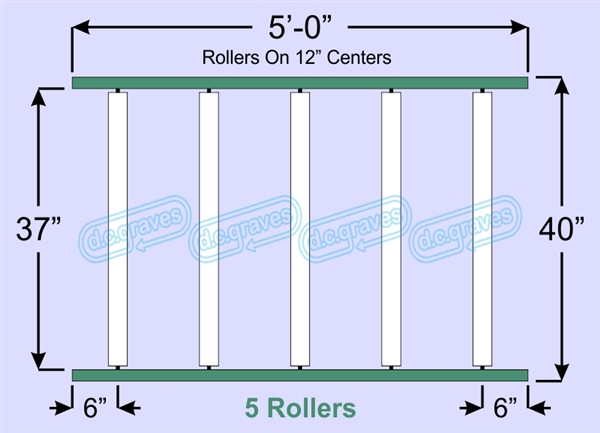 SR60-37-12-05, Steel Gravity Roller Conveyor
