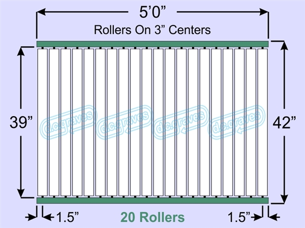 SR60-39-03-05, Steel Gravity Roller Conveyor