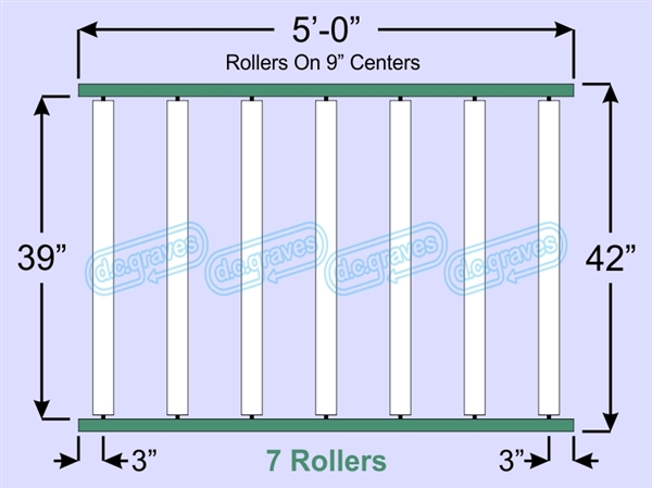 SR60-39-09-05, Steel Gravity Roller Conveyor