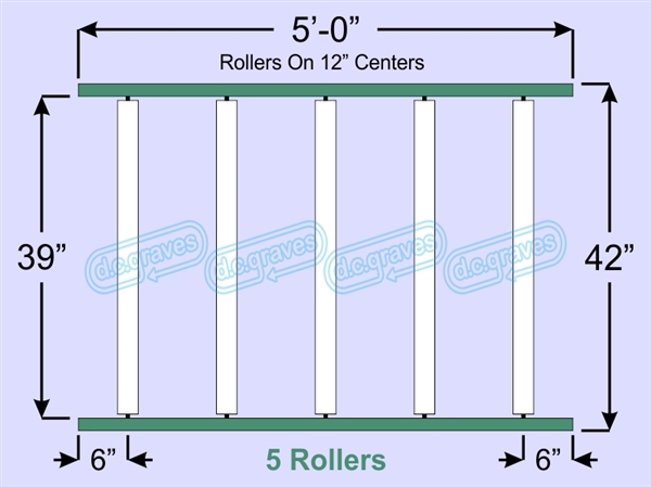 SR60-39-12-05, Steel Gravity Roller Conveyor