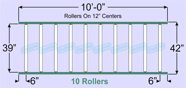 SR60-39-12-10, Steel Gravity Roller Conveyor