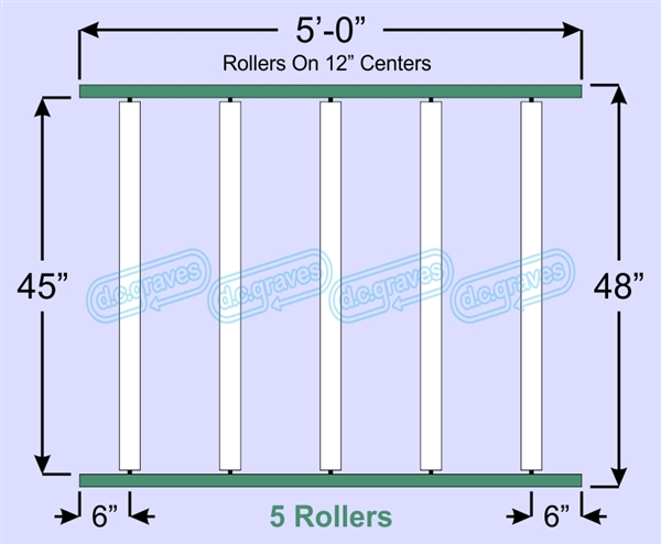 SR60-45-12-05, Steel Gravity Roller Conveyor