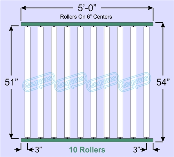 SR60-51-06-05, Steel Gravity Roller Conveyor