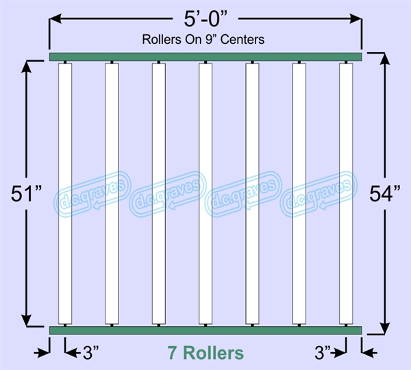 SR60-51-09-05, Steel Gravity Roller Conveyor