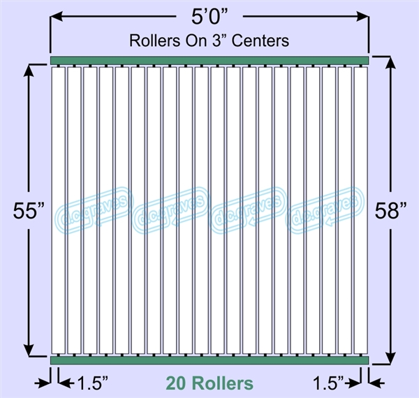 SR60-55-03-05, Steel Gravity Roller Conveyor