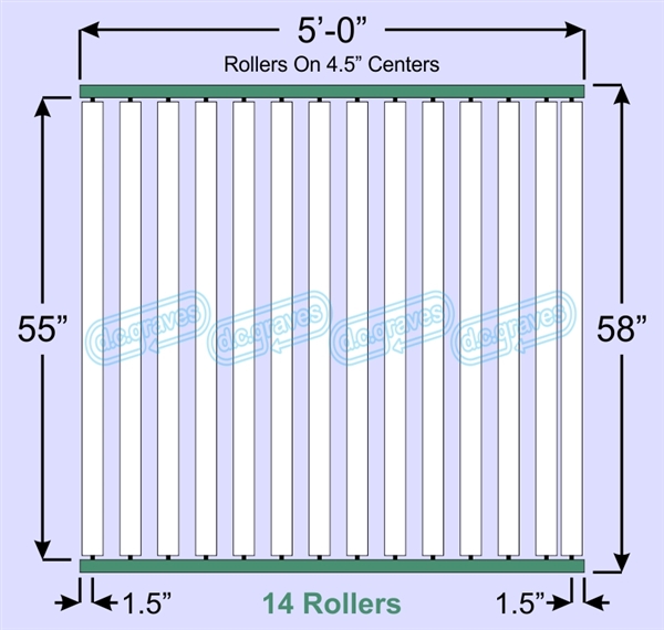 SR60-55-04-05, Steel Gravity Roller Conveyor