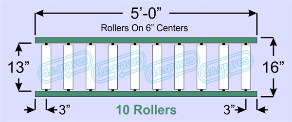SR80-13-06-05, Steel Gravity Roller Conveyor