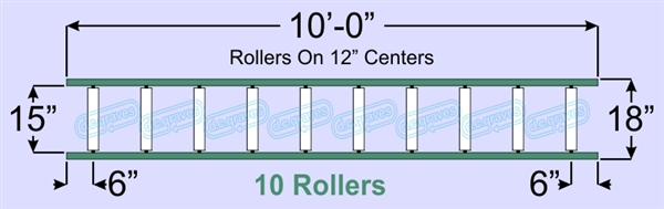 SR70-15-12-10, Steel Gravity Roller Conveyor