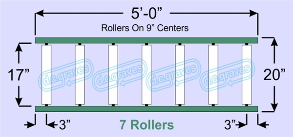 SR70-17-09-05, Steel Gravity Roller Conveyor