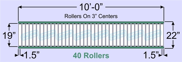 SR70-19-03-10, Steel Gravity Roller Conveyor