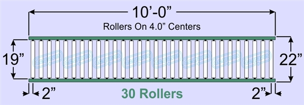 SR70-19-04-10, Steel Gravity Roller Conveyor