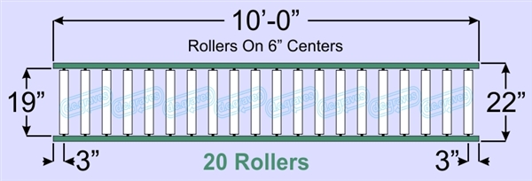 SR80-19-06-10, Steel Gravity Roller Conveyor