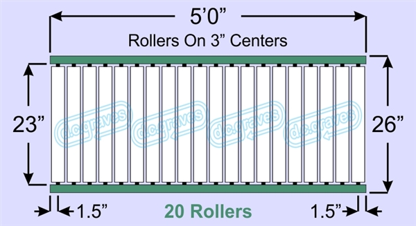 SR80-23-03-05, Steel Gravity Roller Conveyor