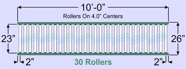 SR70-23-04-10, Steel Gravity Roller Conveyor