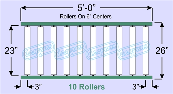 SR80-23-06-05, Steel Gravity Roller Conveyor