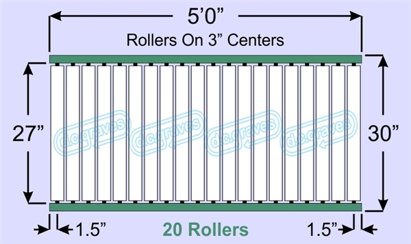 SR70-27-03-05, Steel Gravity Roller Conveyor