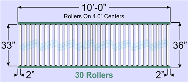SR80-33-04-10, Steel Gravity Roller Conveyor