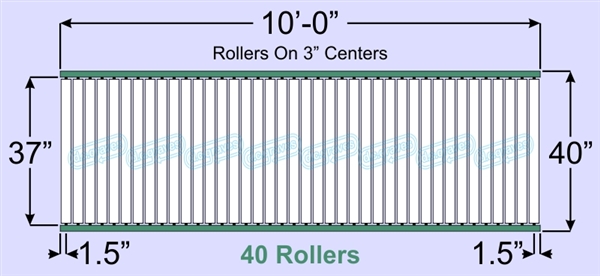 SR70-37-03-10, Steel Gravity Roller Conveyor