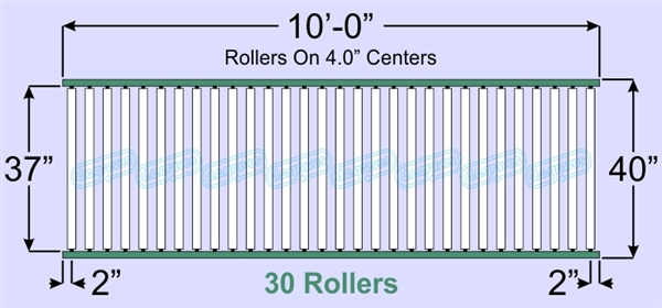 SR80-37-04-10, Steel Gravity Roller Conveyor