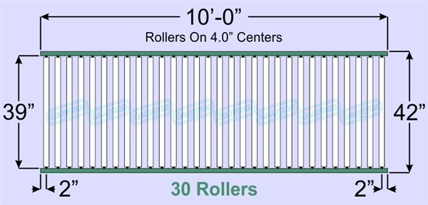 SR80-39-04-10, Steel Gravity Roller Conveyor