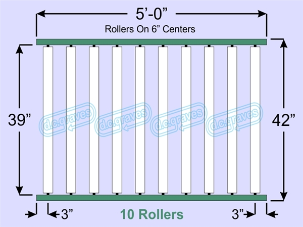 SR70-39-06-05, Steel Gravity Roller Conveyor