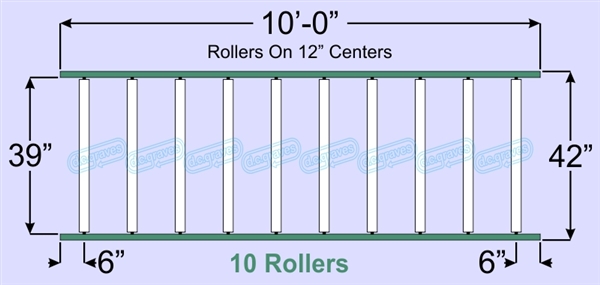 SR80-39-12-10, Steel Gravity Roller Conveyor