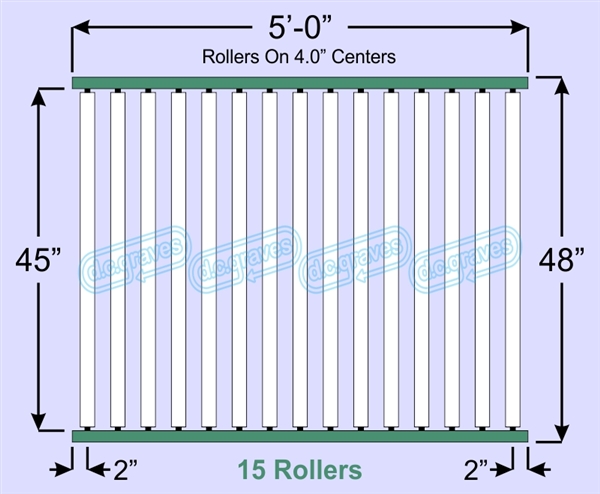 SR80-45-04-05, Steel Gravity Roller Conveyor