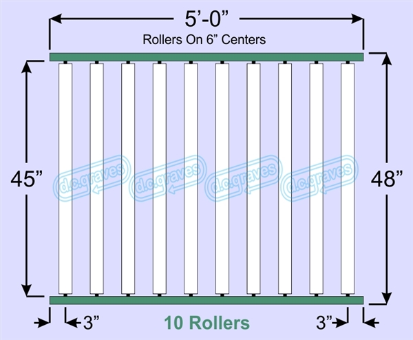SR70-45-06-05, Steel Gravity Roller Conveyor