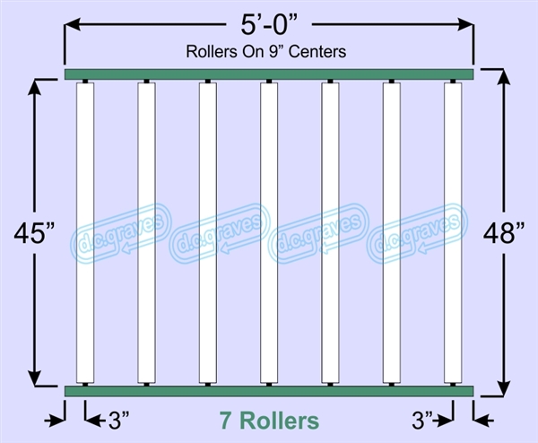 SR70-45-09-05, Steel Gravity Roller Conveyor