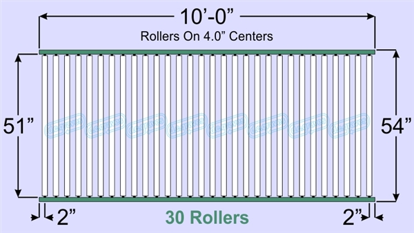 SR80-51-04-10, Steel Gravity Roller Conveyor
