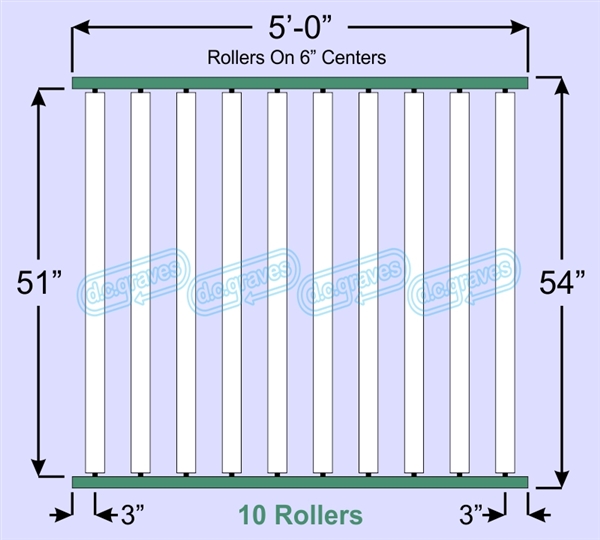 SR70-51-06-05, Steel Gravity Roller Conveyor