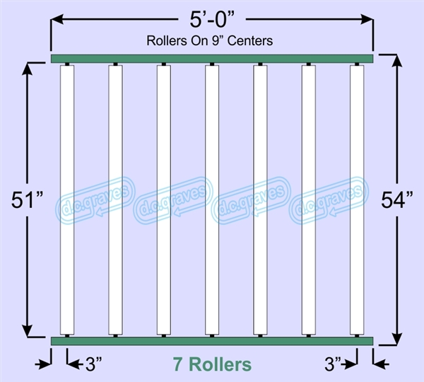 SR80-51-09-05, Steel Gravity Roller Conveyor