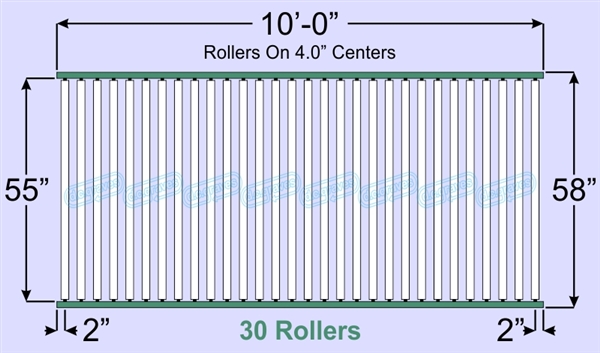 SR70-55-04-10, Steel Gravity Roller Conveyor