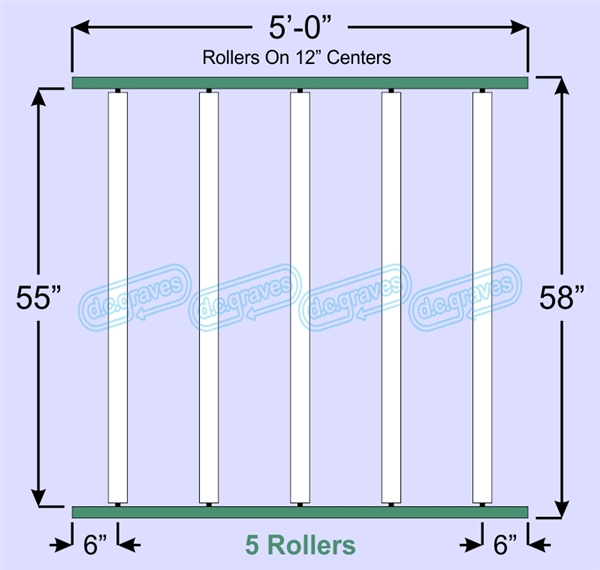 SR80-55-12-05, Steel Gravity Roller Conveyor