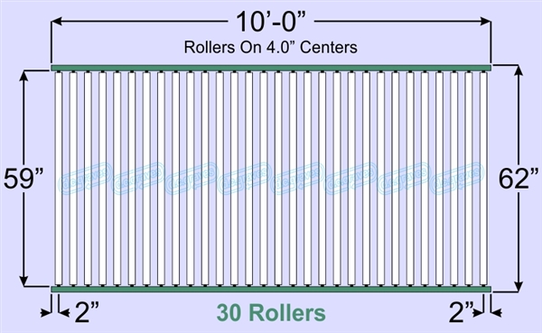 SR70-59-04-10, Steel Gravity Roller Conveyor