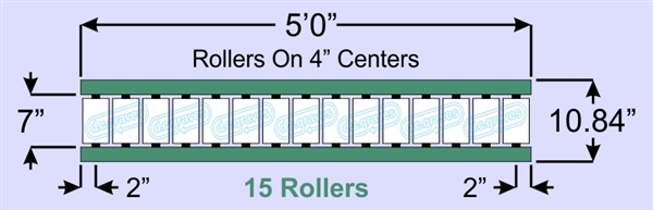 SR90-07-04-05, Steel Gravity Roller Conveyor